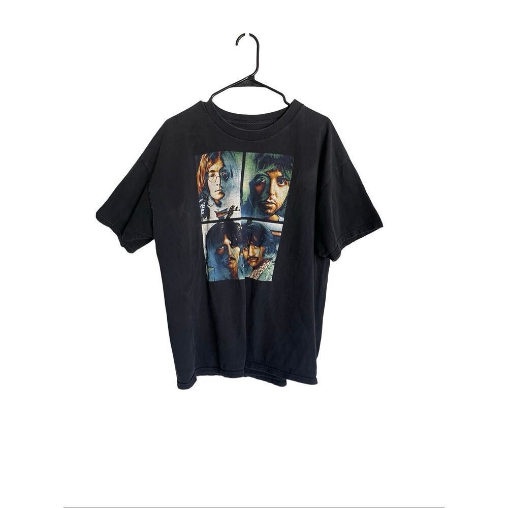 The Beatles Mens Black Crew Neck 100% Cotton Short Sleeve Graphic T-Shirt XL